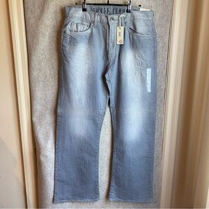 Guess Jeans NWT Men's 33x30 Gray Light Wash Cliff Relaxed Bootcut Denim Casual